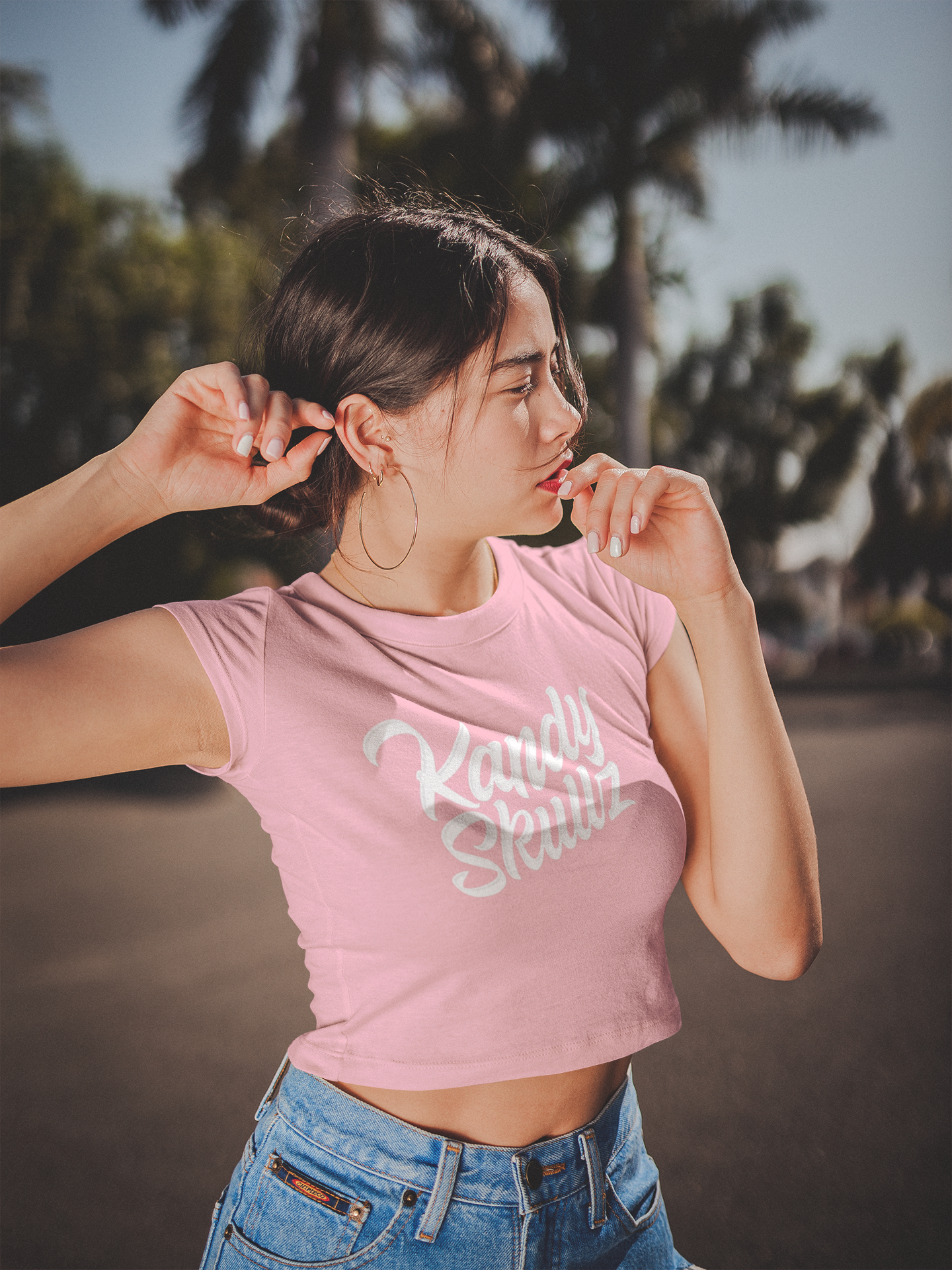 Kandy Skullz Script Crop Top