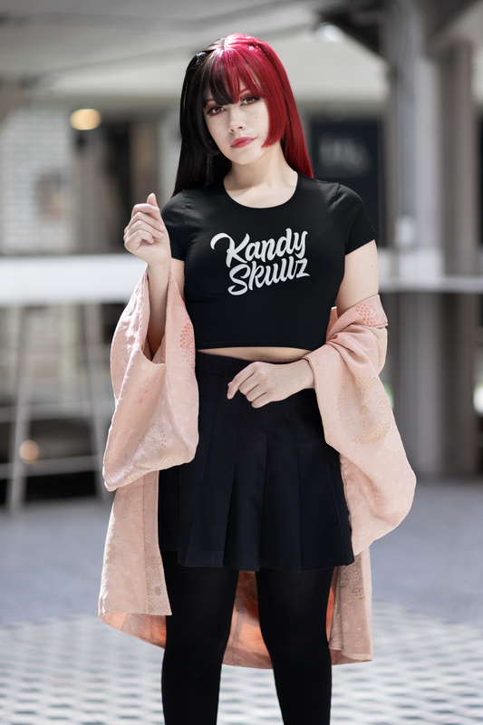 Kandy Skullz Script Crop Top