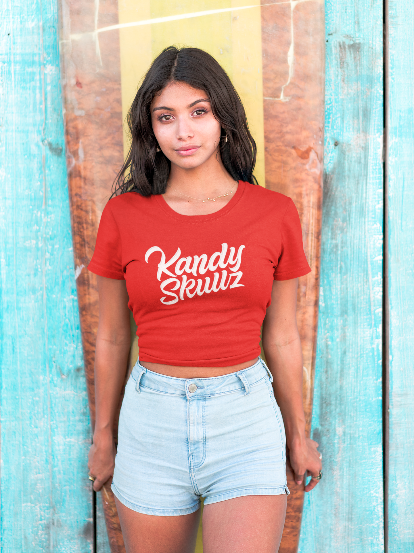 Kandy Skullz Script Crop Top